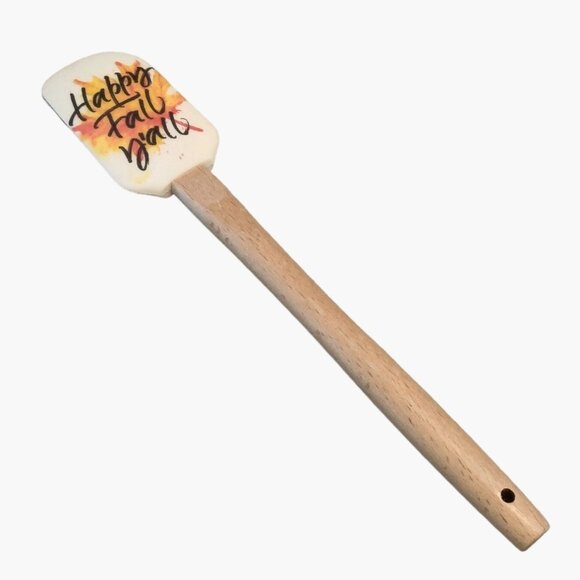 Other - Happy Fall Yall Silicone Wooden Spatula Autumn Thanksgiving